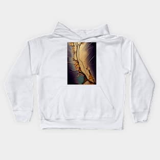 Night Time Desert - Abstract Resin Art Kids Hoodie